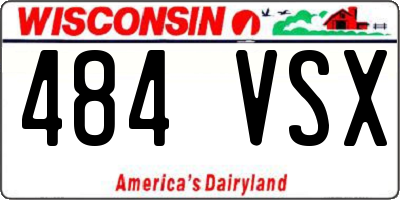 WI license plate 484VSX