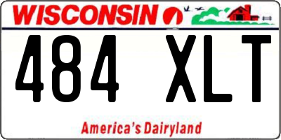 WI license plate 484XLT