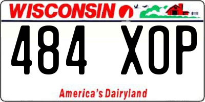 WI license plate 484XOP