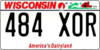 WI license plate 484XOR