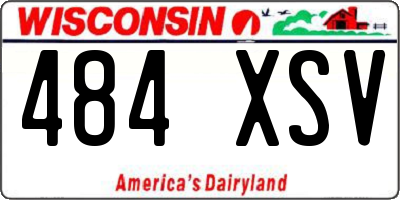 WI license plate 484XSV