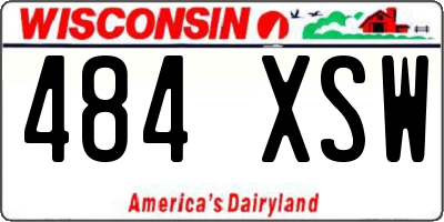 WI license plate 484XSW