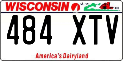 WI license plate 484XTV