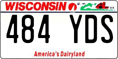 WI license plate 484YDS