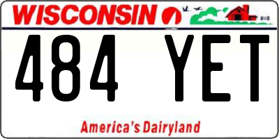 WI license plate 484YET