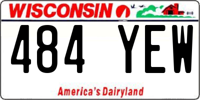 WI license plate 484YEW