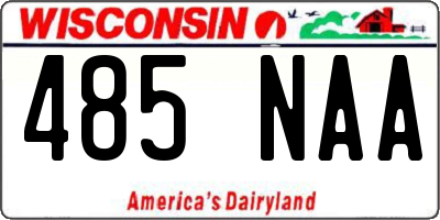 WI license plate 485NAA