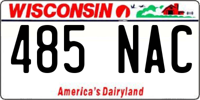 WI license plate 485NAC