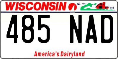 WI license plate 485NAD