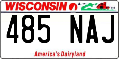 WI license plate 485NAJ