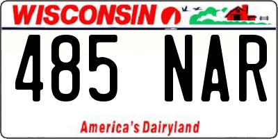 WI license plate 485NAR