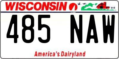 WI license plate 485NAW