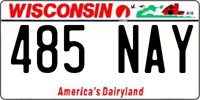 WI license plate 485NAY