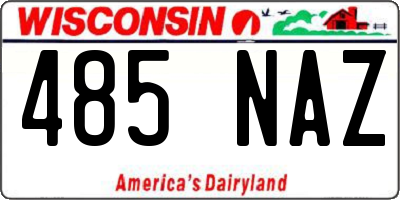 WI license plate 485NAZ