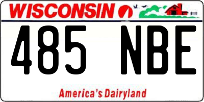 WI license plate 485NBE