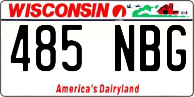 WI license plate 485NBG
