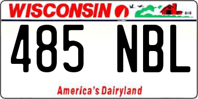 WI license plate 485NBL