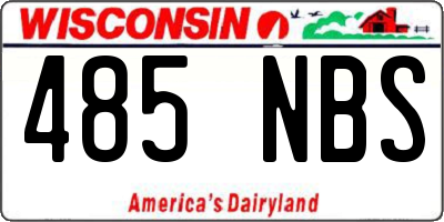 WI license plate 485NBS