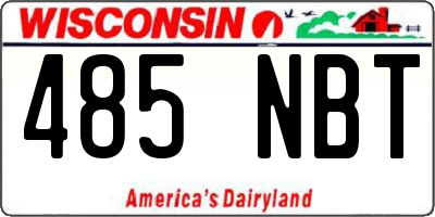 WI license plate 485NBT