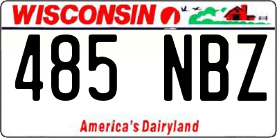 WI license plate 485NBZ