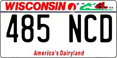 WI license plate 485NCD
