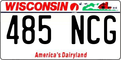 WI license plate 485NCG