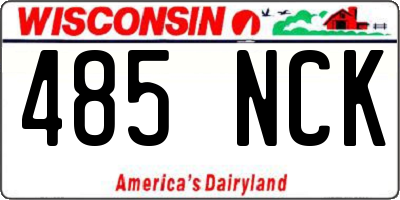 WI license plate 485NCK