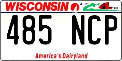 WI license plate 485NCP