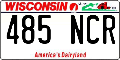 WI license plate 485NCR