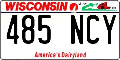WI license plate 485NCY