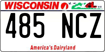 WI license plate 485NCZ