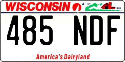 WI license plate 485NDF