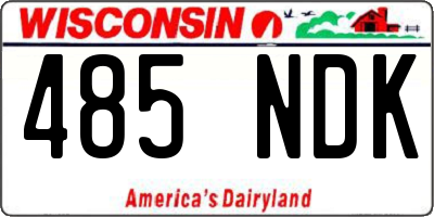 WI license plate 485NDK