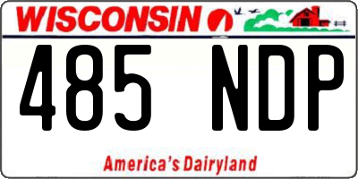 WI license plate 485NDP
