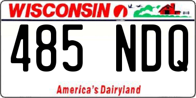 WI license plate 485NDQ