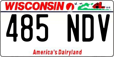 WI license plate 485NDV