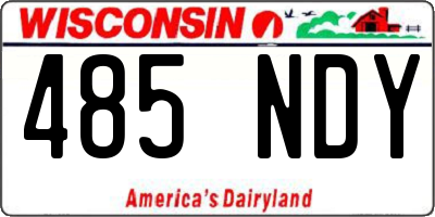 WI license plate 485NDY