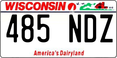 WI license plate 485NDZ