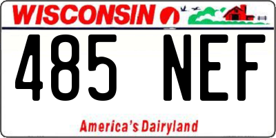 WI license plate 485NEF