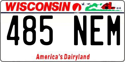 WI license plate 485NEM