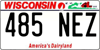 WI license plate 485NEZ