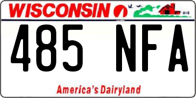 WI license plate 485NFA