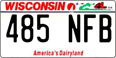 WI license plate 485NFB