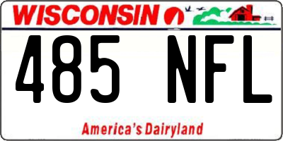 WI license plate 485NFL