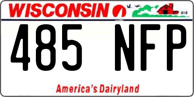WI license plate 485NFP