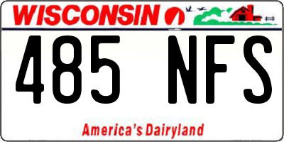 WI license plate 485NFS