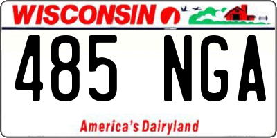 WI license plate 485NGA