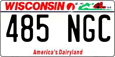 WI license plate 485NGC