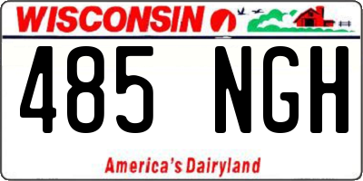 WI license plate 485NGH