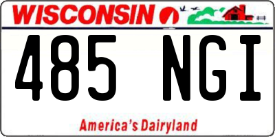 WI license plate 485NGI